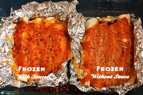 Which enchiladas fared better- those frozen with or without the sauce? // savvyeat.com